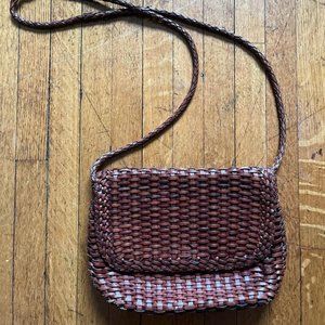 Talbots Vintage leather woven crossbody bag